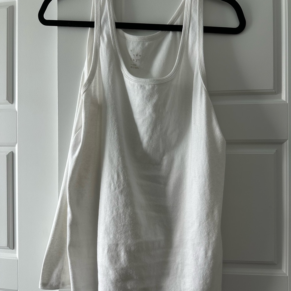 A New Day White Tank Top with Scoop Neck